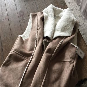 Susina Fleece and Faux Suede Vest